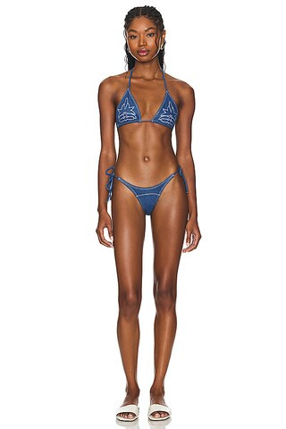 Understated Leather Bootscoot Bikini Set in Denim Blue from Revolve.com | Revolve Clothing (Global)