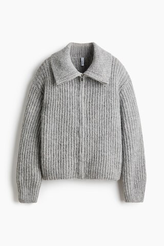 H & M - Cardigan with Zipper - Gray | H&M (US + CA)