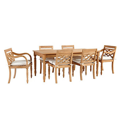 Ceylon Teak 7-Piece Rectangular Dining Set | Ballard Designs, Inc.