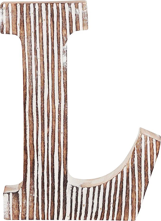 Decorative Wood Letter L | Standing and Hanging Wooden Alphabets Block for Wall Decor | Shabby Ch... | Amazon (US)