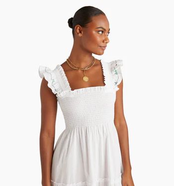 The Ellie Nap Dress - White/Embroidery | Hill House Home