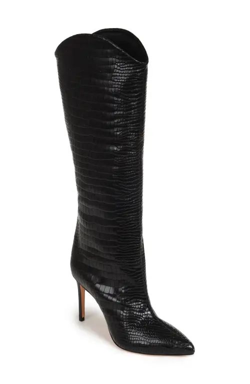 Schutz Maryana Pointed Toe Boot in Black Leather at Nordstrom, Size 9.5 | Nordstrom