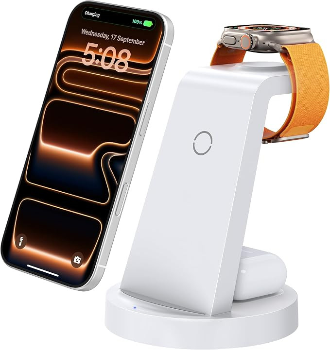 Anlmz 3 in 1 Charging Station for iPhone - Wireless Charger for Apple Products Multiple Devices -... | Amazon (US)