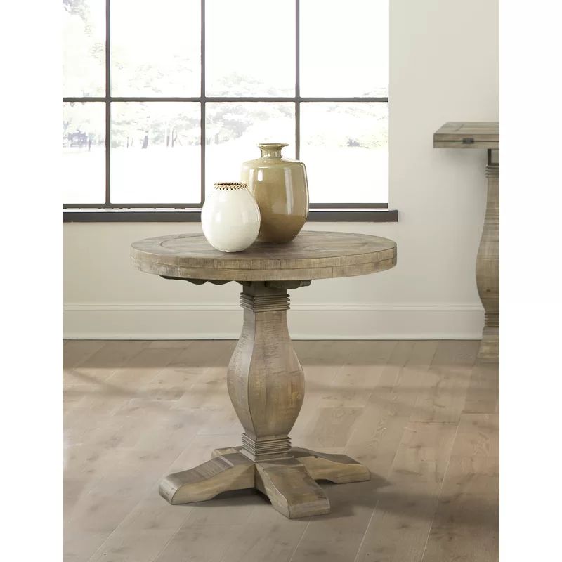 Casanovia Solid Wood Pedestal End Table | Wayfair North America