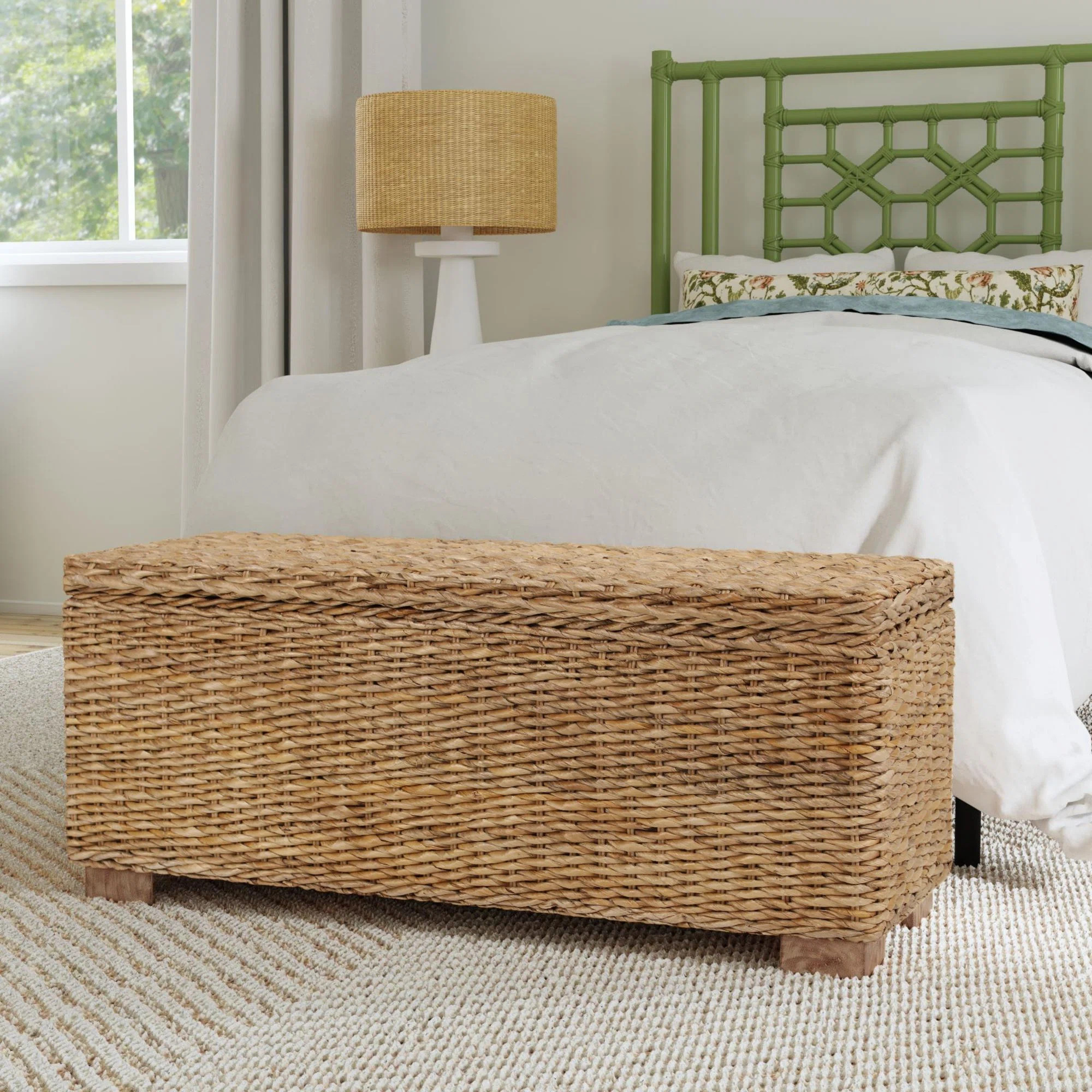 Castiel Abaca Flip Top Storage Bench | Wayfair North America