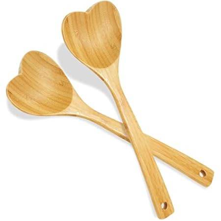 Wooden Heart Spoons - Heart Shaped Wooden Spoon Kitchenware for Cooking with Love, Unique Mother's Day Gifts for Cooks Hostesses Mom Grandma Wife Weddings House Warming Kitchen Accessories (1 PC) | Amazon (US)