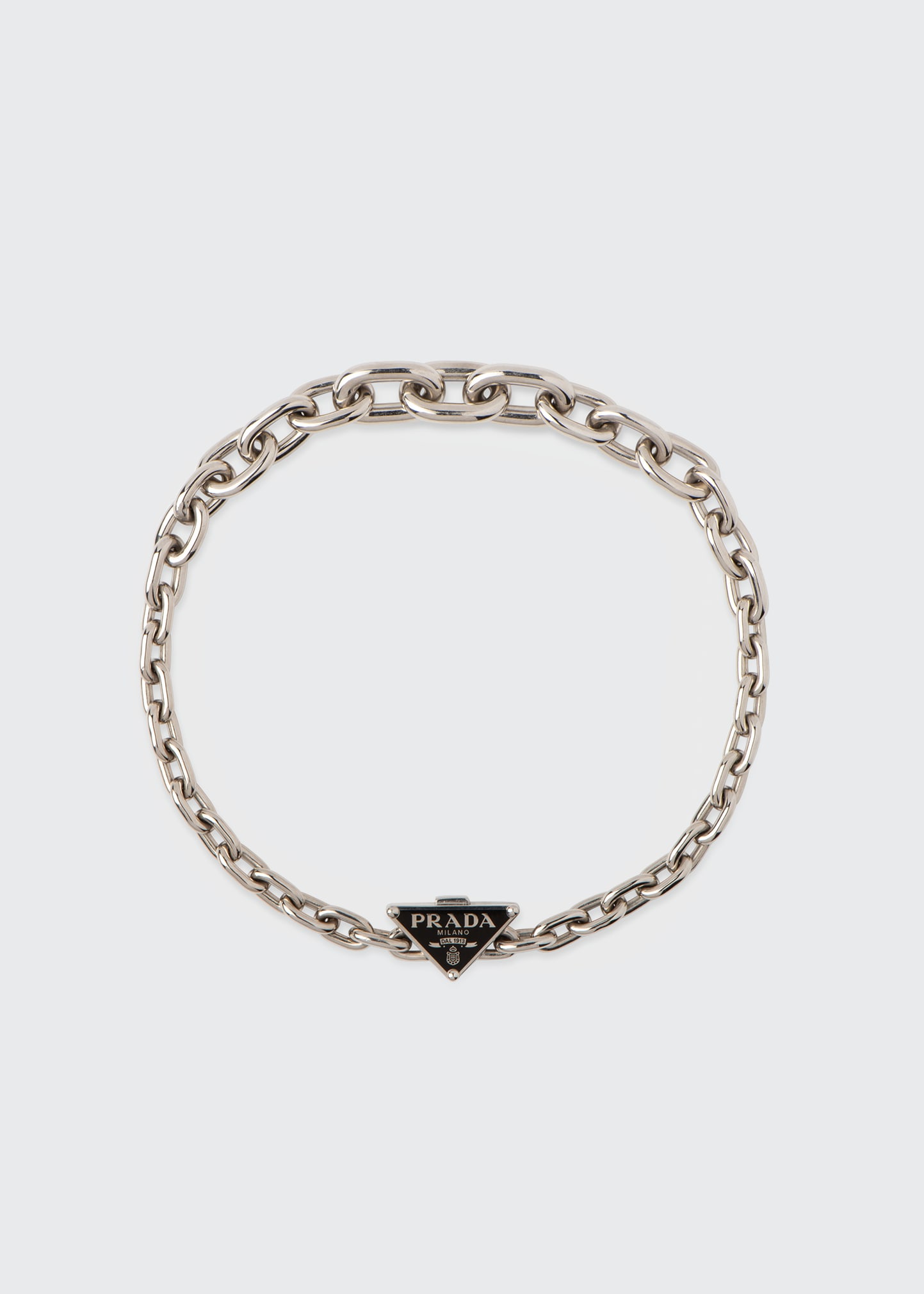 Enamel Triangle Logo Oval-Link Chain Necklace | Bergdorf Goodman