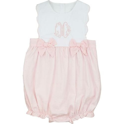 Pink Swiss Dot Scalloped Bubble | Cecil and Lou