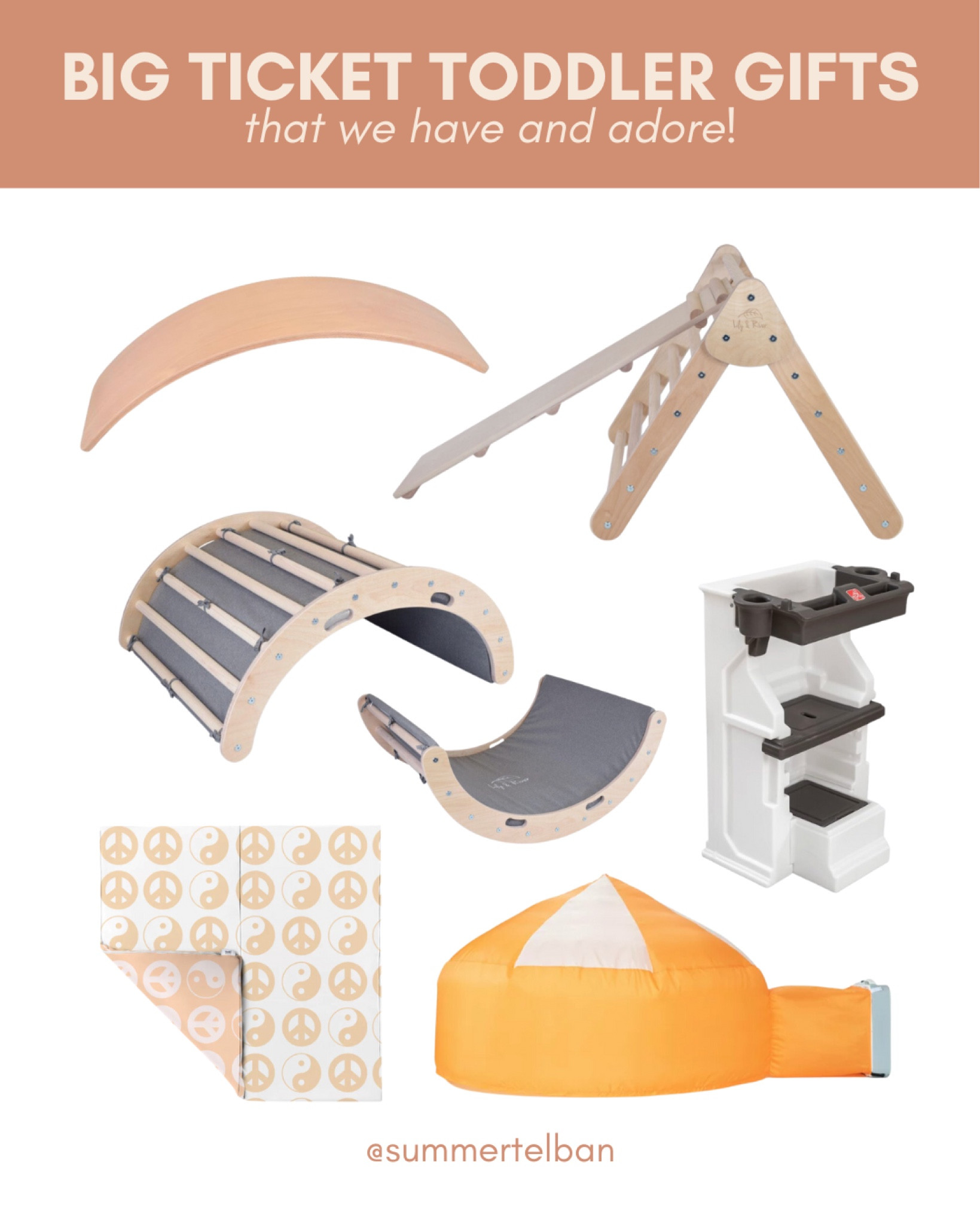 Big ticket gifts for toddlers, little climber, little rocker, play mat, balance board, toddler climbing gearr

#LTKGiftGuide #LTKfamily #LTKkids