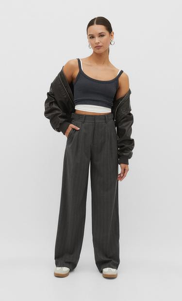 Pantalon habillé à taille réglable - Pantalons femme | Stradivarius France | Stradivarius (FR)
