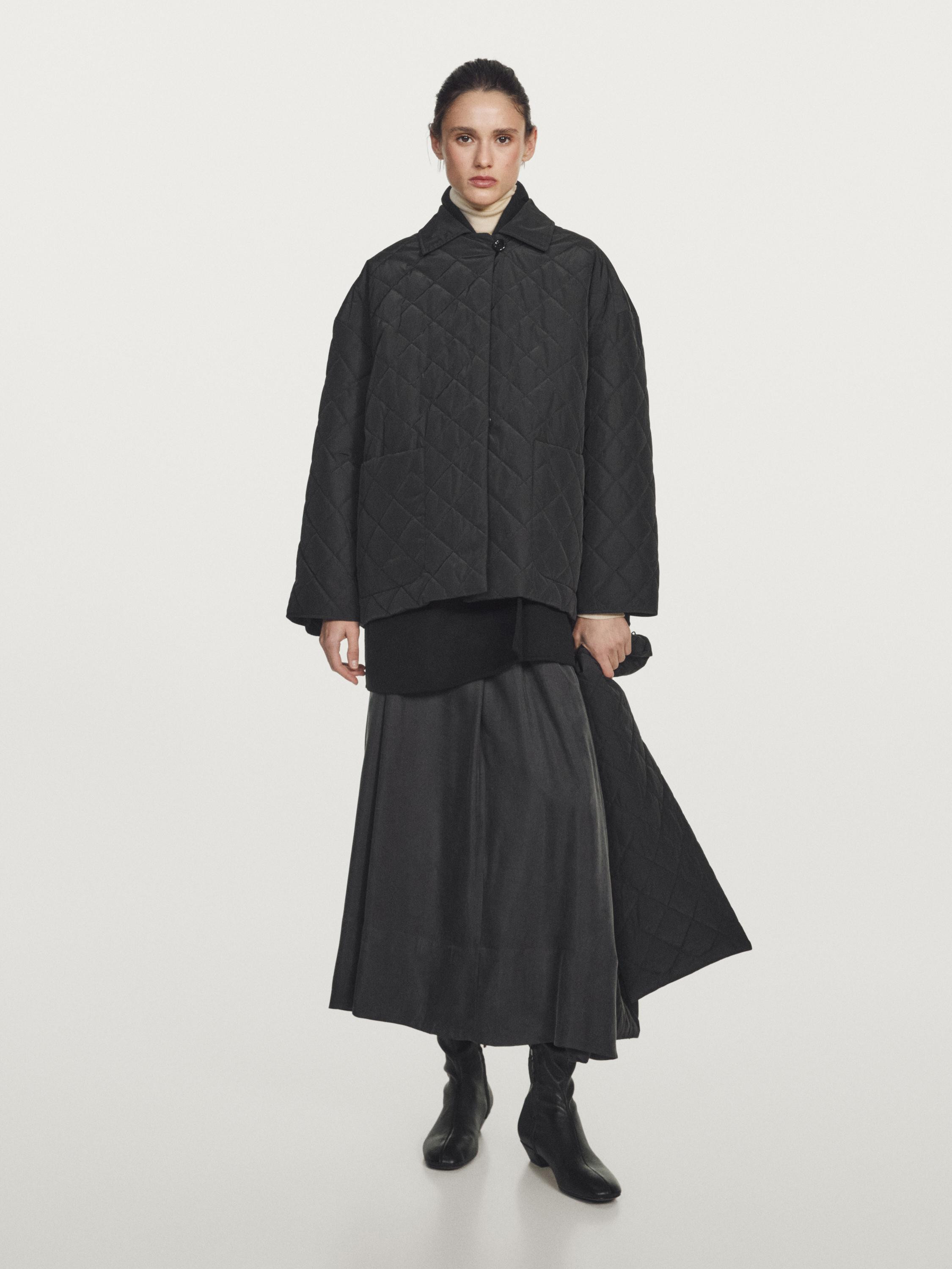 Wasserabweisende Steppjacke mit Schal | Massimo Dutti DE