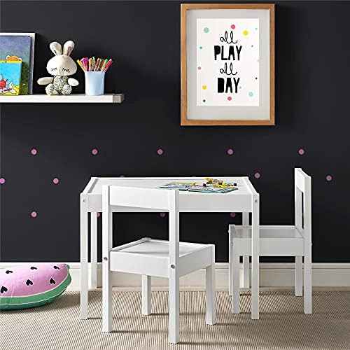 Baby Relax Hunter 3 Piece Kiddy Table and Chair Set, White (DA7501W) | Amazon (US)