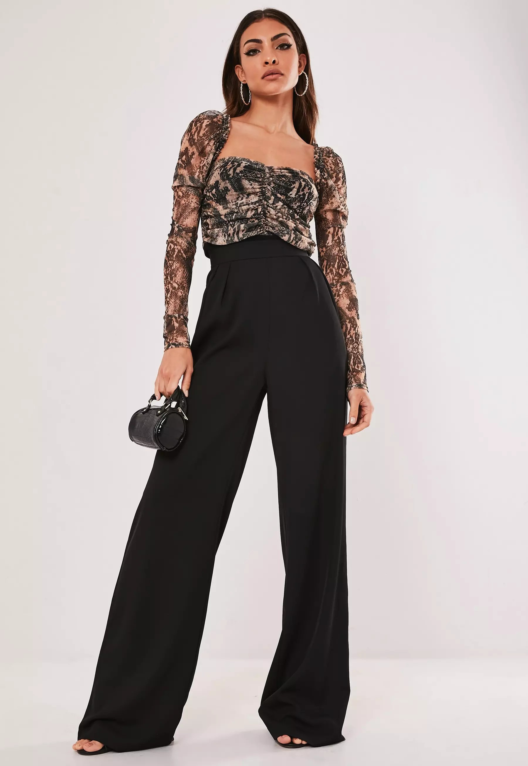 Tall Black Wide Leg Pants | Missguided (US & CA)