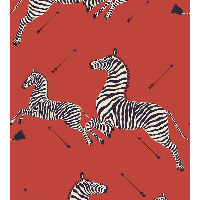 Zebras Wallpaper, Masai Red | One Kings Lane