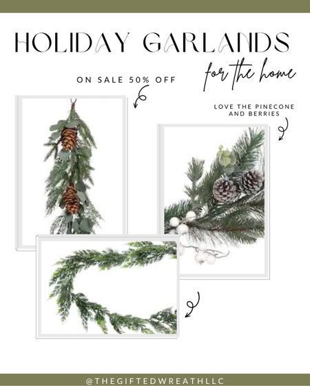 Holiday garland for staircases, fireplace mantel, and doorways. On sale currently 50% off! 

#LTKHoliday #LTKSeasonal #LTKsalealert