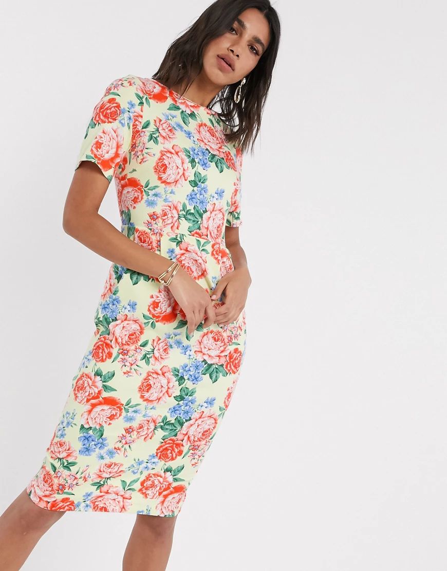 ASOS DESIGN midi dress in soft floral print-Multi | ASOS (Global)