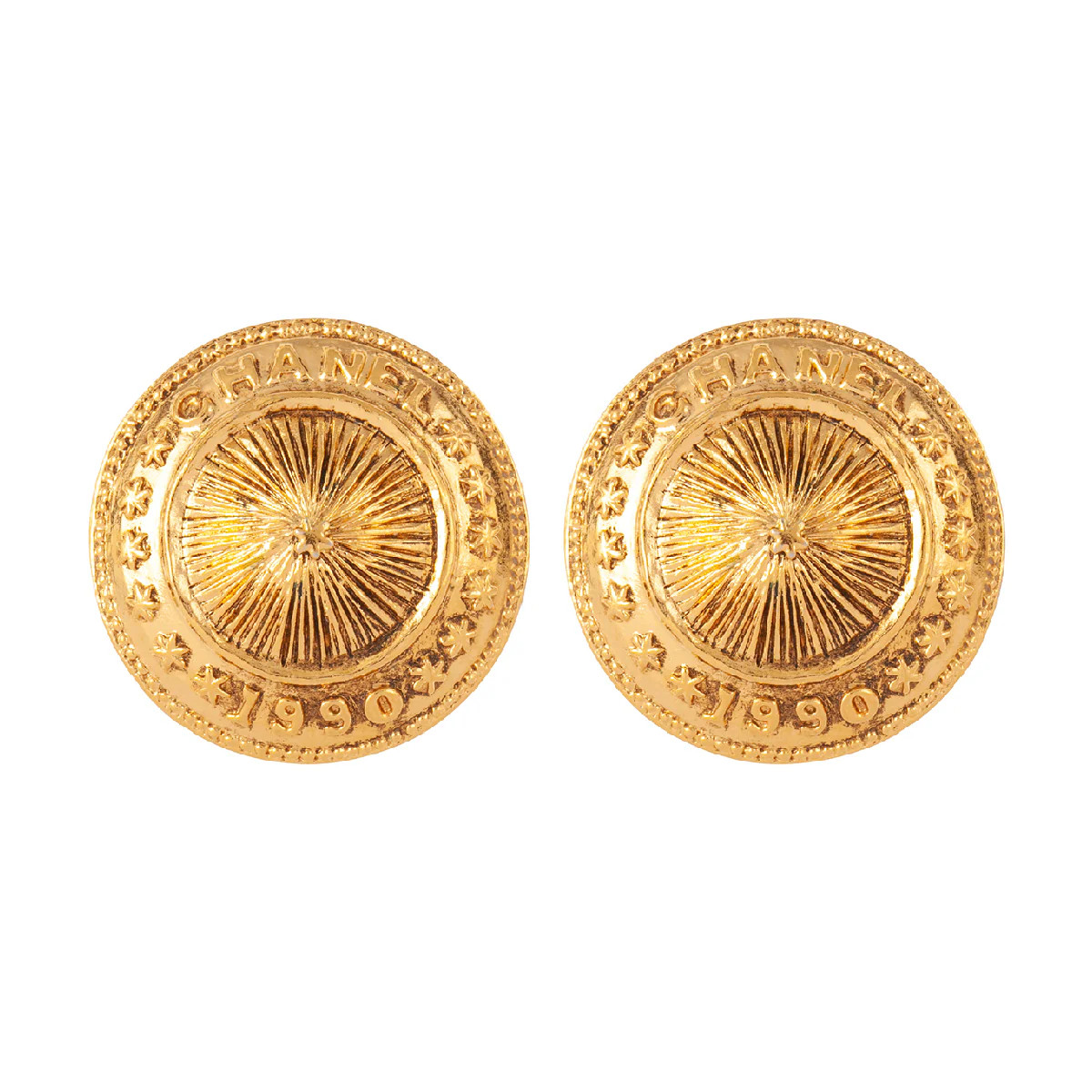 1990s Vintage Chanel Round Clip-On Earrings | Susan Caplan