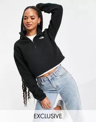 The North Face Sherpa cropped fleece in black Exclusive at ASOS | ASOS (Global)
