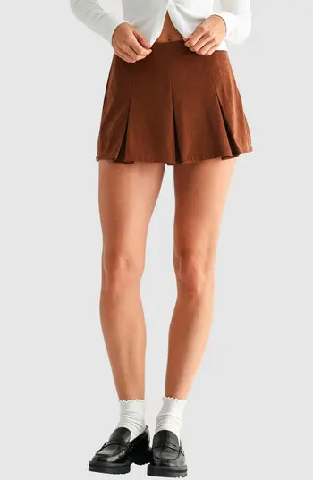 All in Favor Pleated Miniskort in Chocolate at Nordstrom Rack, Size X-Small | Nordstrom Rack