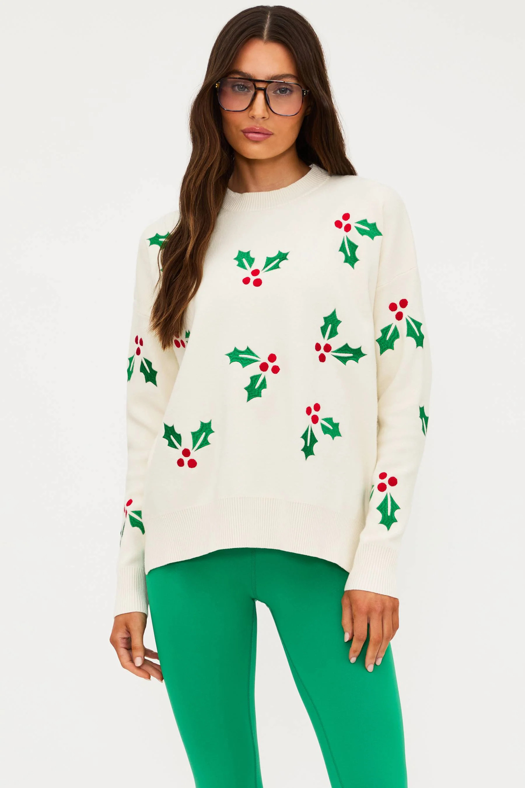 Callie Sweater Frosted Holly | Christmas Sweater | Beach Riot | Beach Riot
