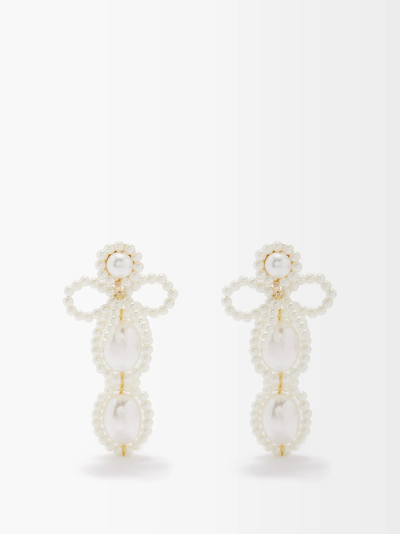 Angela faux-pearl drop earrings | Shrimps | Matches (UK)