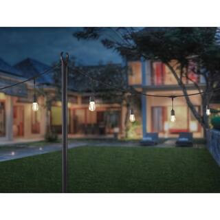 Hampton Bay 9.8 ft. String Light Pole in Black (1-Pack) 12300-20-New - The Home Depot | The Home Depot