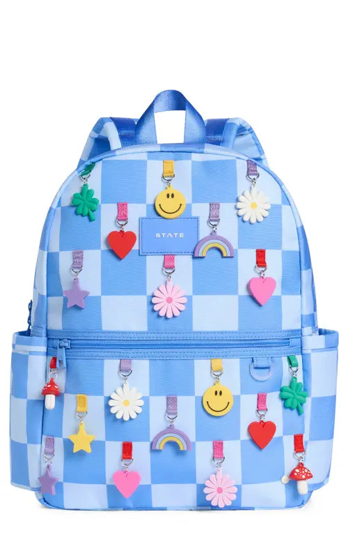 STATE Bags Kids' Kane Checked Backpack in Charms Blue Check at Nordstrom | Nordstrom
