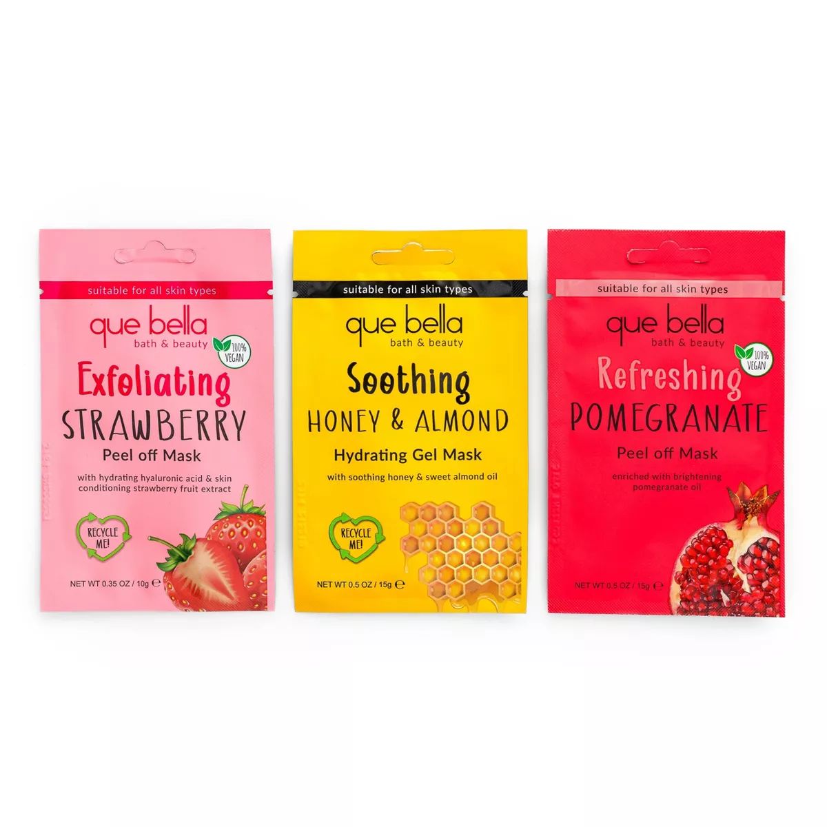 Que Bella Holiday Relax & Unwind Pamper Pouch Soothing Face Mask Gift Set - 3pc | Target