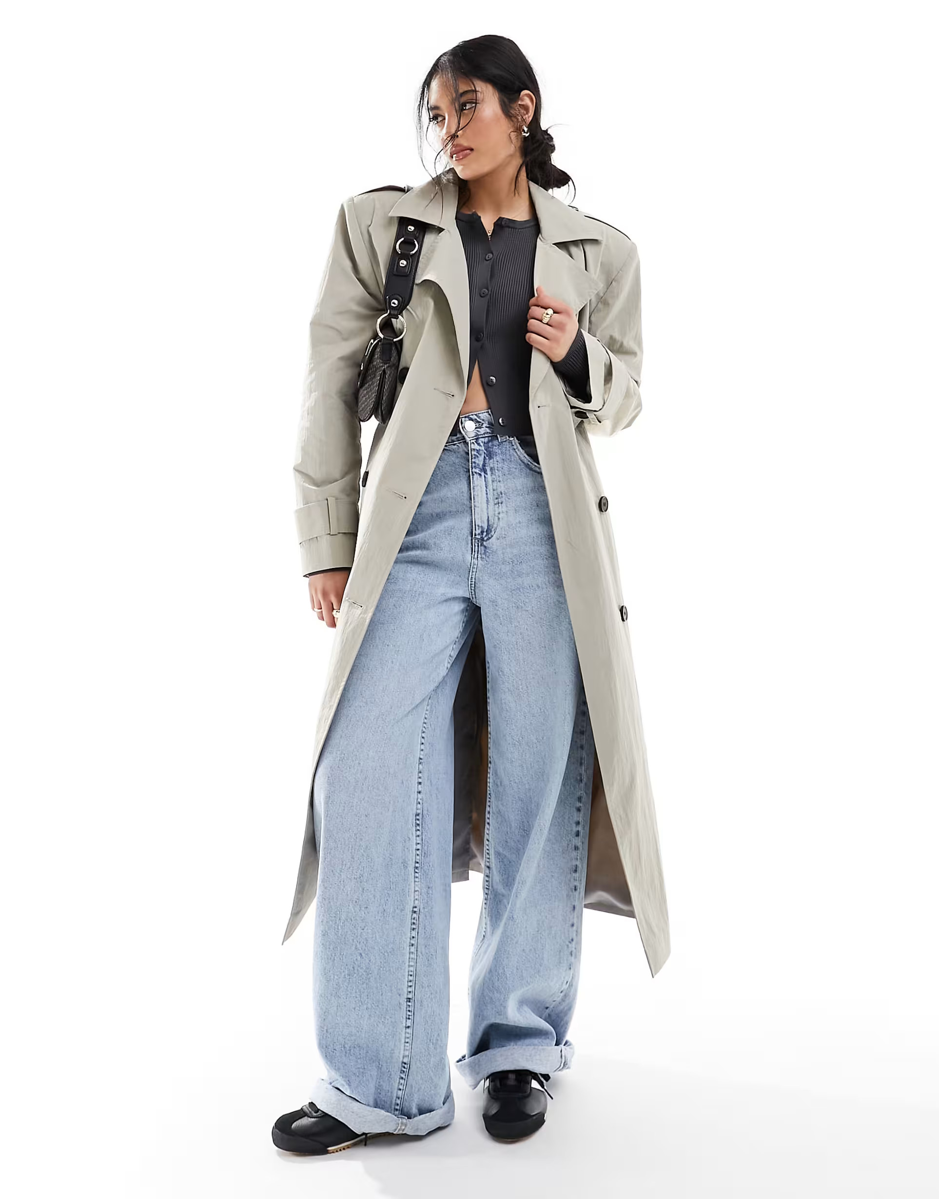 ASOS DESIGN loose jeans with deep turn up in light blue | ASOS (Global)