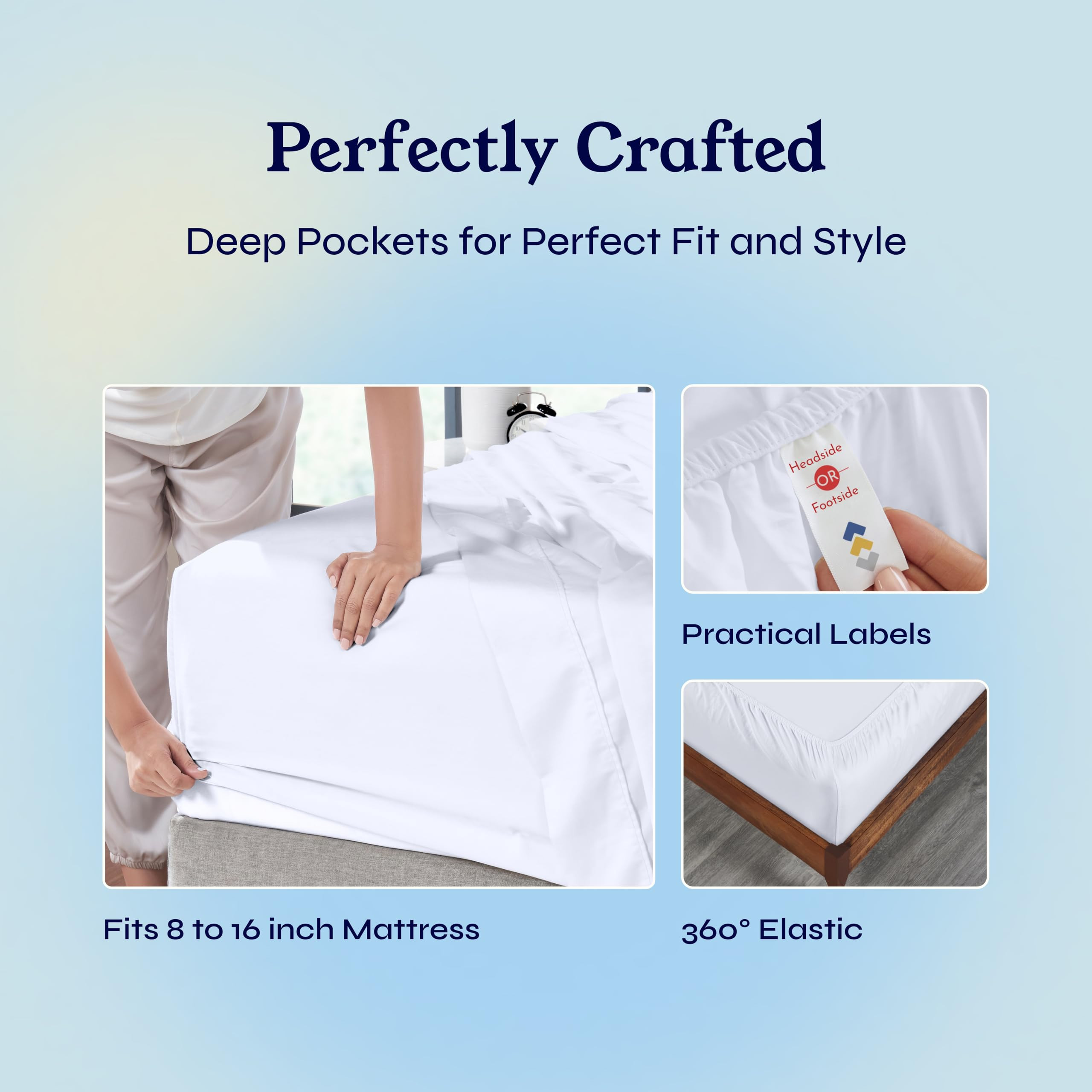 California Design Den King Size Sheets Set - Soft 400 Thread Count Sateen, Natural 100% Cotton Sh... | Amazon (US)