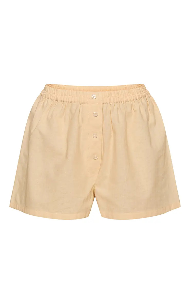 Butter Yellow Cotton Casual Shorts | PrettyLittleThing US