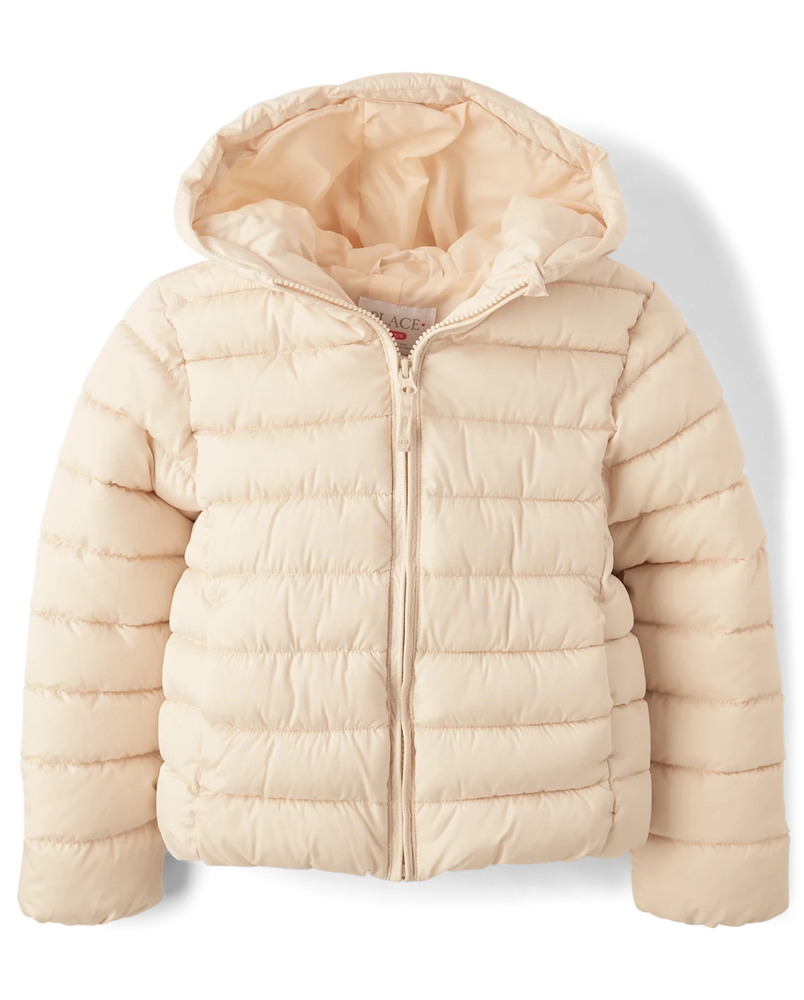 Girls Hooded Puffer Jacket - cream | The Children's Place