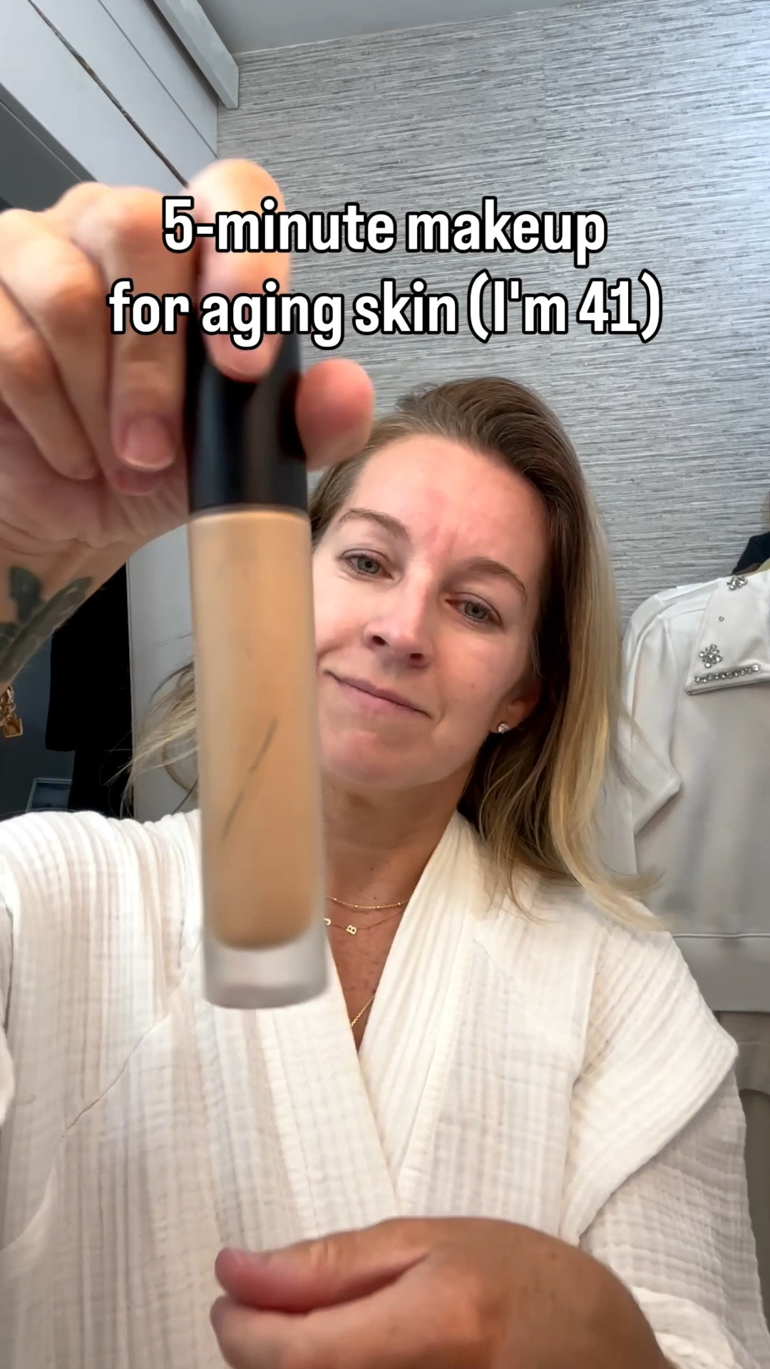 I'm 41 and dealing with perimenopause skin changes (hello, dryness and fine lines 👋🏼). This routine is quick, natural, and leaves me looking dewy and alive 🤣

Tint: beige 03
Concealer: fair N
Blush: euphoric

This concealer is hands down the best I've used. It blends in so nicely, brightens but doesn't stay thick and settle into my lines. 

MY SKIN:
• Age: 41 [42 in May]
• Type: Normal/Dry/Combo
• Concerns: Fine under eye lines, perimenopause dryness [didn't even know this was a thing]
• Routine time: 5 minutes max (because 3 boys)

#LTKmorningroutine #LTKselfcare #LTKBeauty