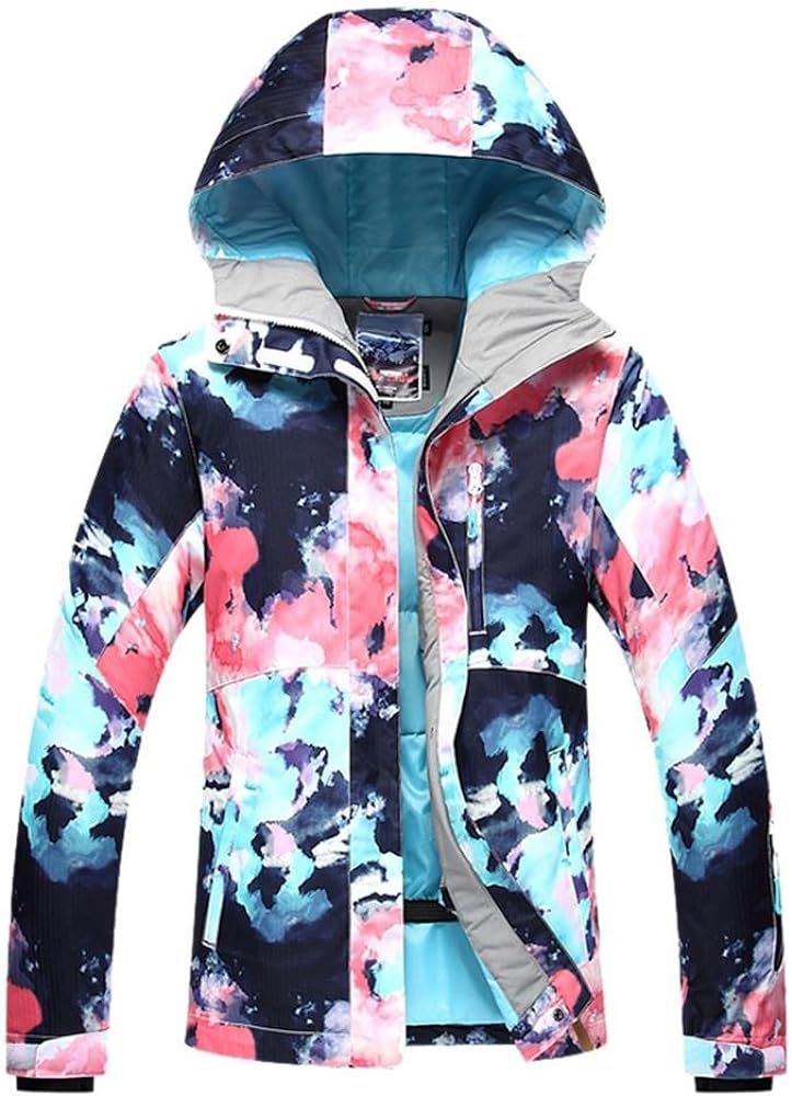 Women's Ski Bib Suit Jacket Waterproof Snowboard Colorful Printed Ski Jacket and Pants Set | Amazon (US)