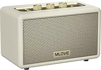 MLOVE Retro Portable Bluetooth Speaker with Aux Input, USB Port, Micro SD Card Slot, Decorative W... | Amazon (US)