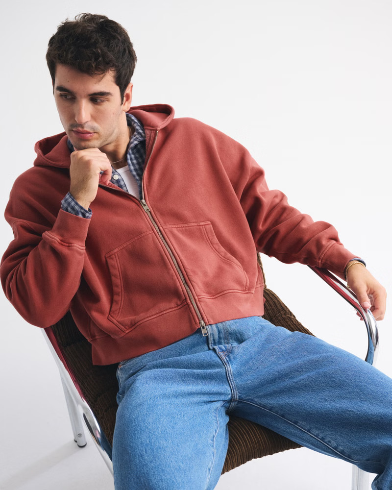 Men's Essential Crew Sweatshirt | Men's Tops | Abercrombie.com | Abercrombie & Fitch (US)