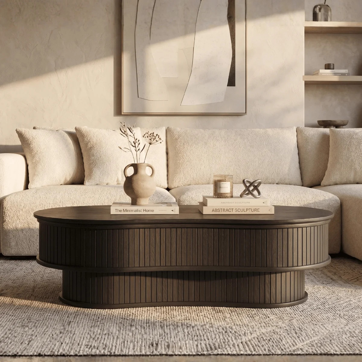NTC RIPPLE DOU Coffee Table Modern Wooden Double-Layer Center Table with Removable Top Hidden Sto... | Wayfair North America