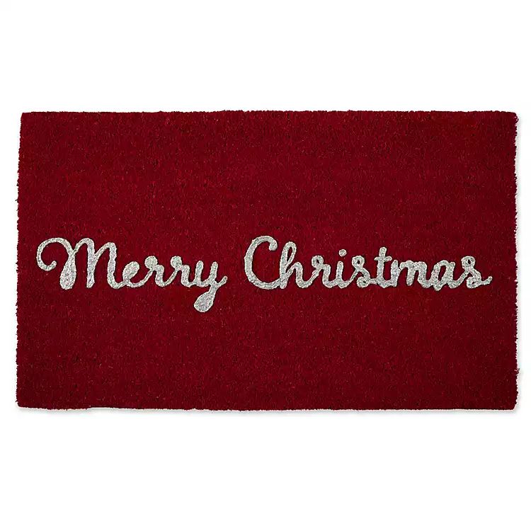 Red and Silver Merry Christmas Doormat | Kirkland's Home