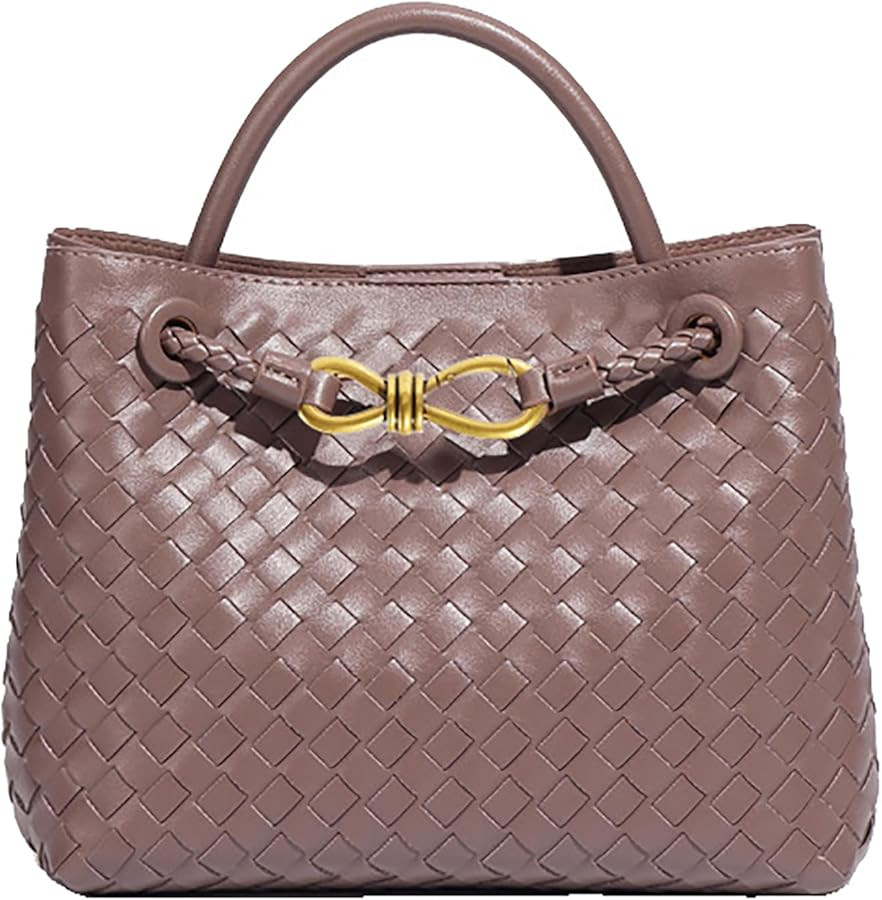 Woven Bags for Women Bowknot Small Tote Hobo Shoulder Crossbody Bags PU Leather Handwoven Woven P... | Amazon (US)