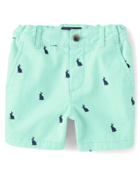 Baby And Toddler Boys Print Chino Shorts - aqua | The Children's Place