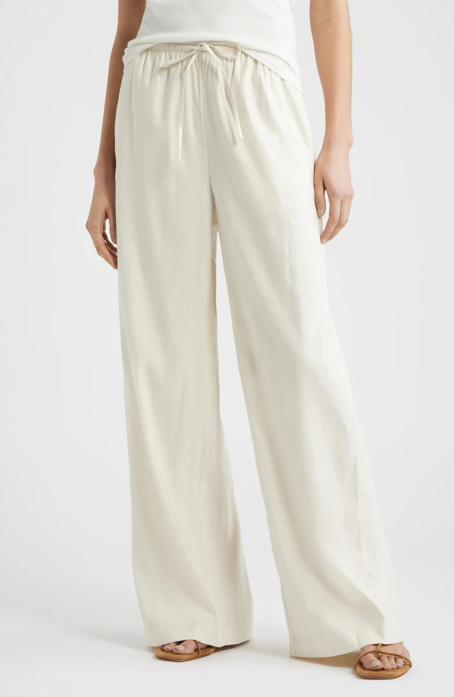 Linen Blend Drawstring Pants | Nordstrom