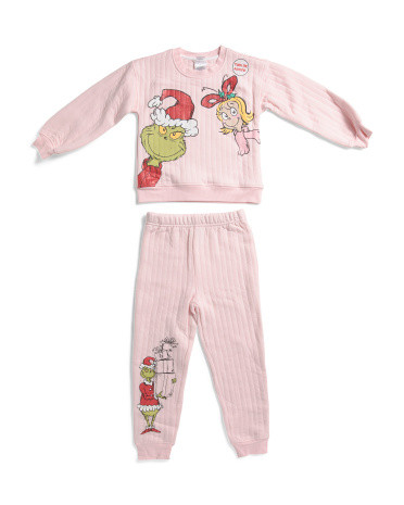 Little Girls 2pc Fleece Sweatshirt And Sweatpants Set | TJ Maxx