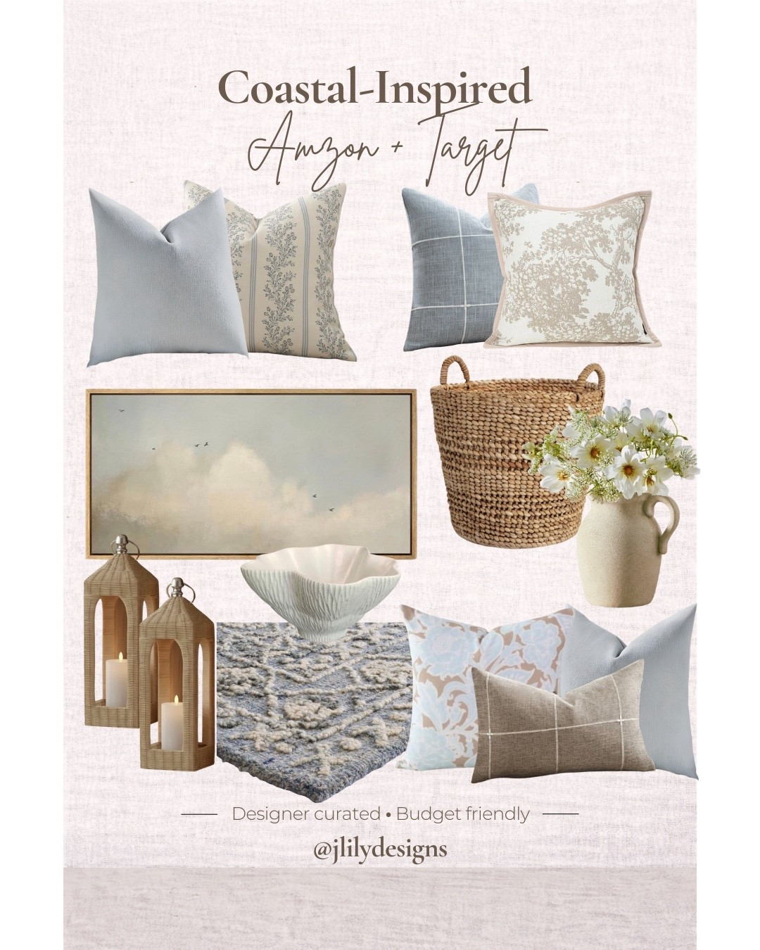 The secret to a high-end coastal home isn’t buying expensive furniture—it’s layering the right accessories.

Think soft blue textiles, natural woven textures, oversized art, sculptural decor, and classic patterns that create a collected look. I rounded up some of my favorite Amazon + Target finds that work together beautifully and make decorating so much easier.

Shop the full collection through my LTK and save your favorites for later.

#CoastalDecorStyle
#WalmartHomeFinds
#AmazonHomeDecor
#DesignerLooksForLess
#walmarthome

#LTKHome