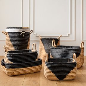 Two-Tone Woven Seagrass Baskets | West Elm (US)