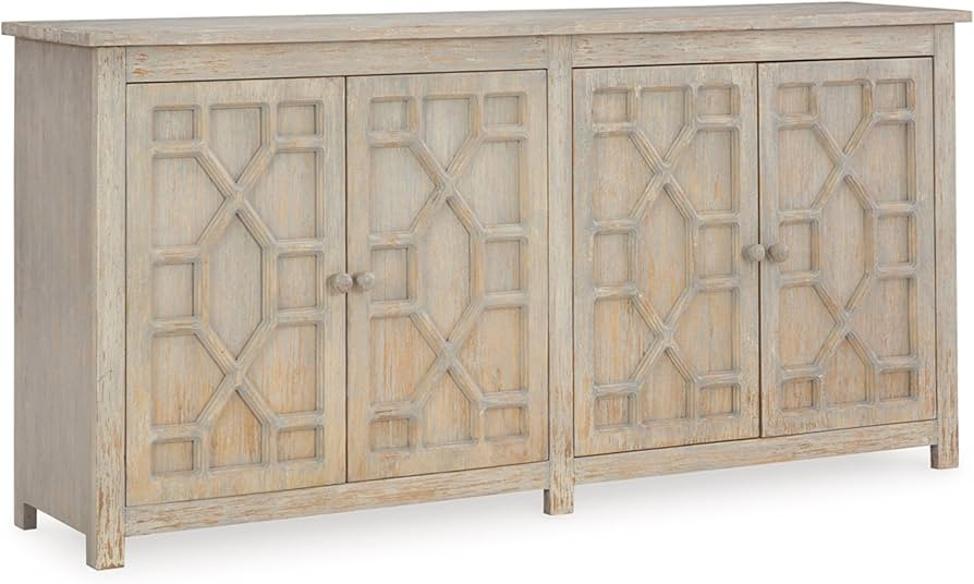 Signature Design by Ashley Caitrich Classic Mango Wood Accent Cabinet with 2 Shelves, 4 Soft-clos... | Amazon (US)