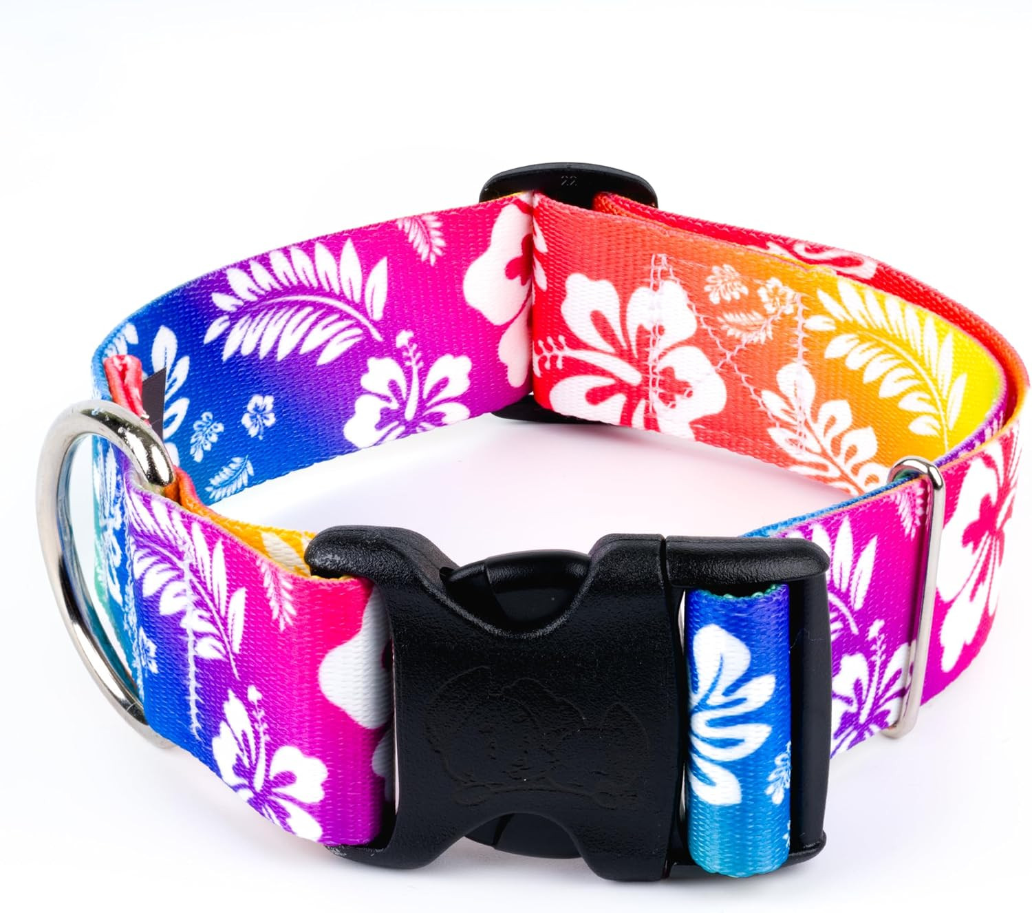 HossFit Jr Wide Everyday Dog Collar - Summer Breeze Collection Featuring Sunny Designs (Hawaiian Rainbow, Large) | Amazon (US)