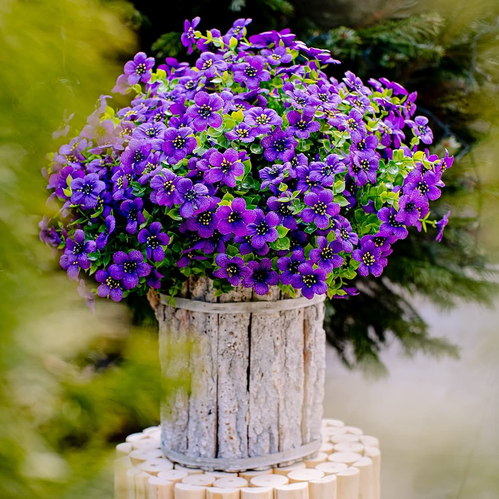 AXYLEX Artificial Flowers for Outdoors Fake Plants - 16 Bundles Faux Outside Greenery Boxwood No ... | Amazon (US)