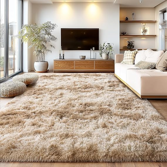 Large Plush Shaggy Rug High Pile Fluffy Rug for Living Room, Big Plush Non-Skid Shag Carpet, Soft... | Amazon (US)