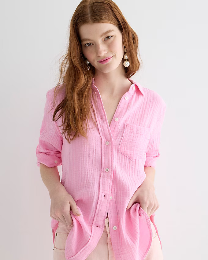 Classic-fit soft gauze shirt | J. Crew US