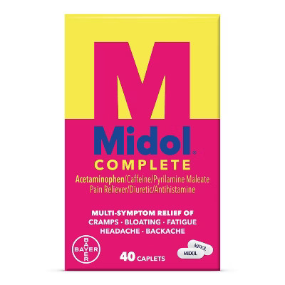 Midol Menstrual Symptom Relief Tablets - Acetaminophen - 40ct: Oral General Pain Relievers, 500mg Strength, Caplet Form | Target